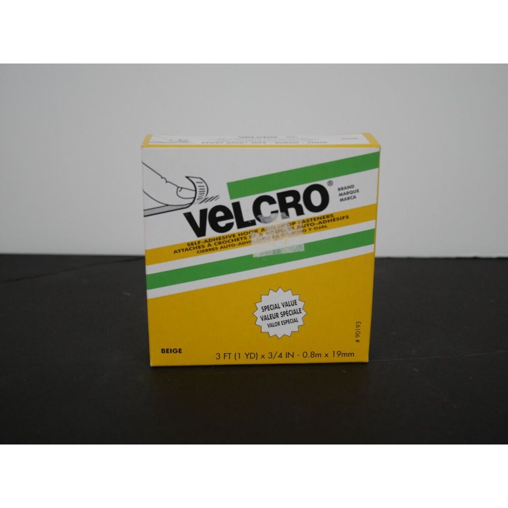 VELCRO Brand Sticky Back Tape Beige 3 Ft x 3/4 In Self Adhesive #90193